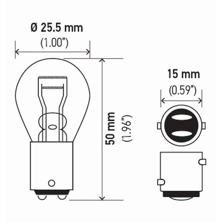 Hella Bulb 1157 12V 27/8W Bay15D S8 (2) Back Up Light, 1157Tb 1157TB
